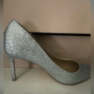 New with box Silver Glitter heels size 7.5.